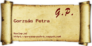 Gorzsás Petra névjegykártya