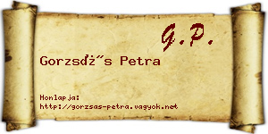 Gorzsás Petra névjegykártya