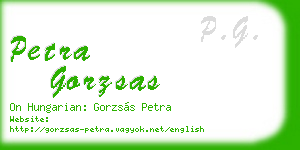 petra gorzsas business card